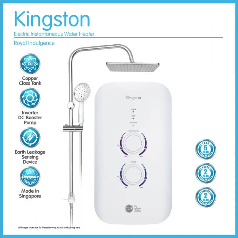 Kingston Instant Water Heater with Rain Shower 707 My Family Heater